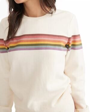 Marine Layer Anytime Sweatshirt Ivory Size Small
